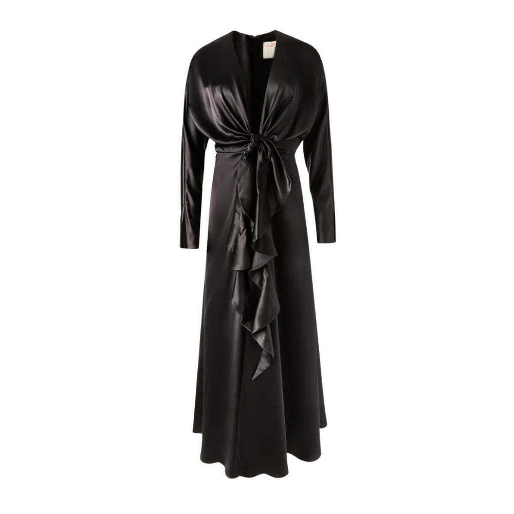 Alejandra Alonso Rojas - Knot Silk Dress with Ruffles - US 2